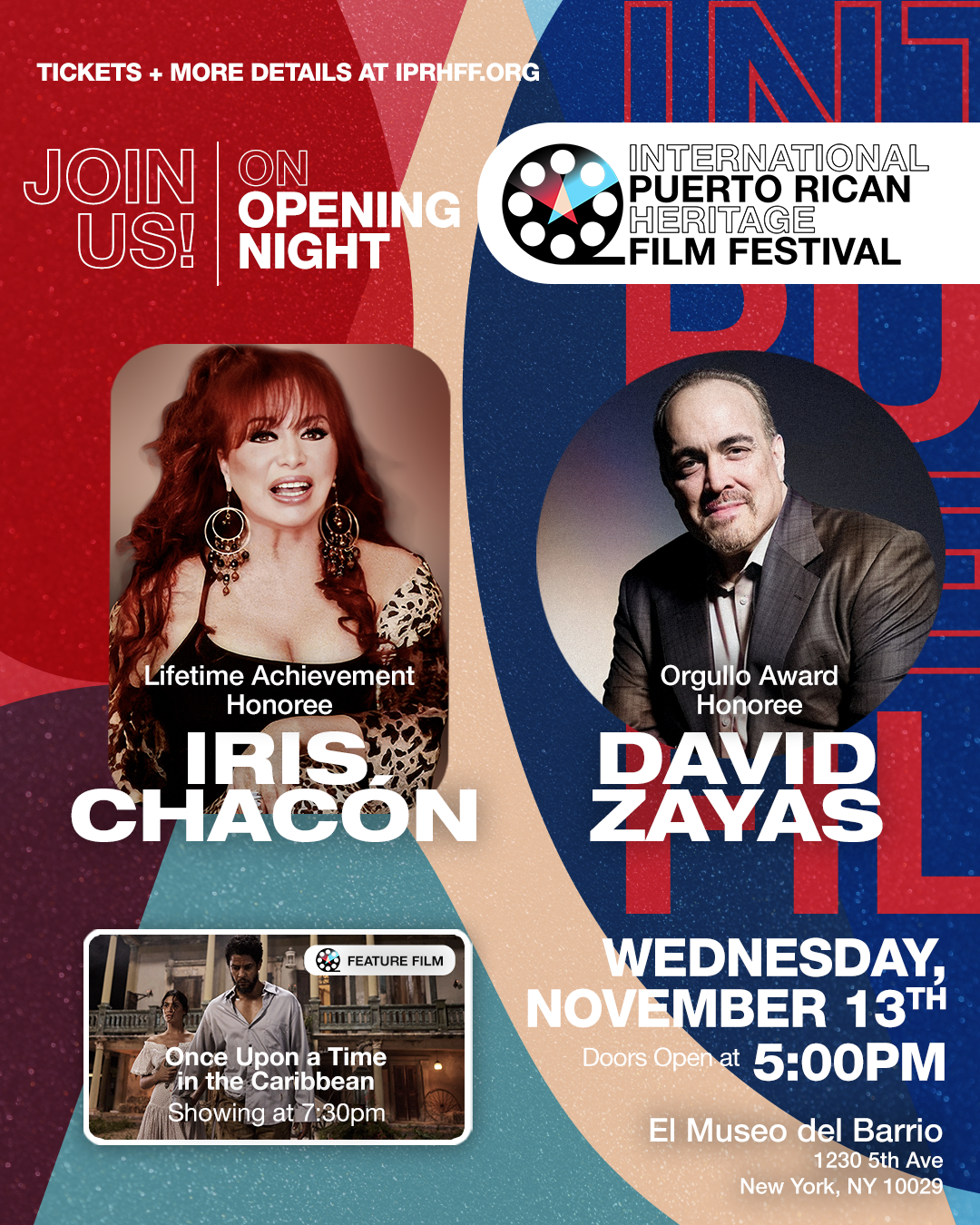 IPRHFF Lifetime Achievement Honoree Iris Chacon and IPRHFF Orgullo Award David Zayas