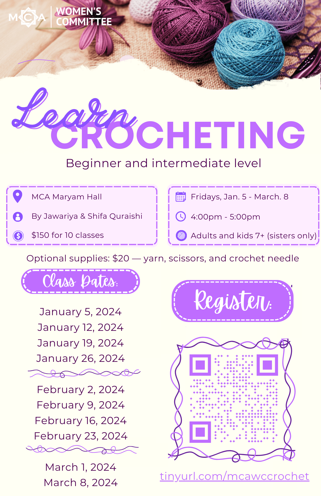 Crocheting for Beginner & Intermediate Levels