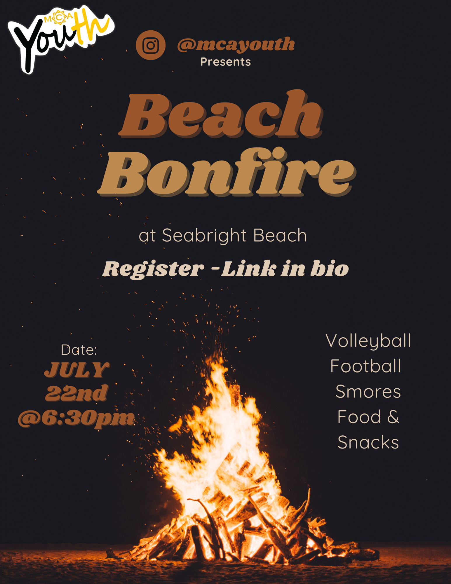 beach bonfire date