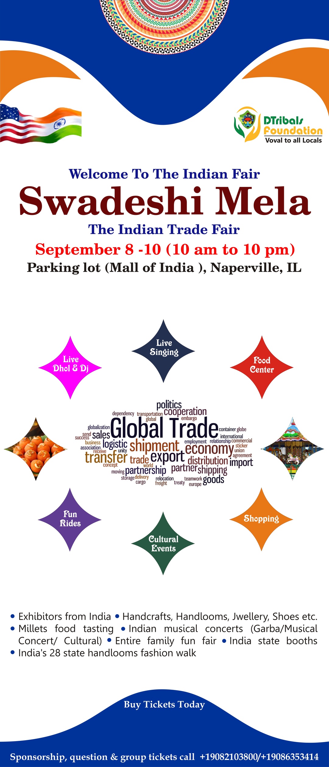 Swadeshi Mela (The Indian American Trade Fair) Garba/Bollywood & Cultural Night- Family Fun